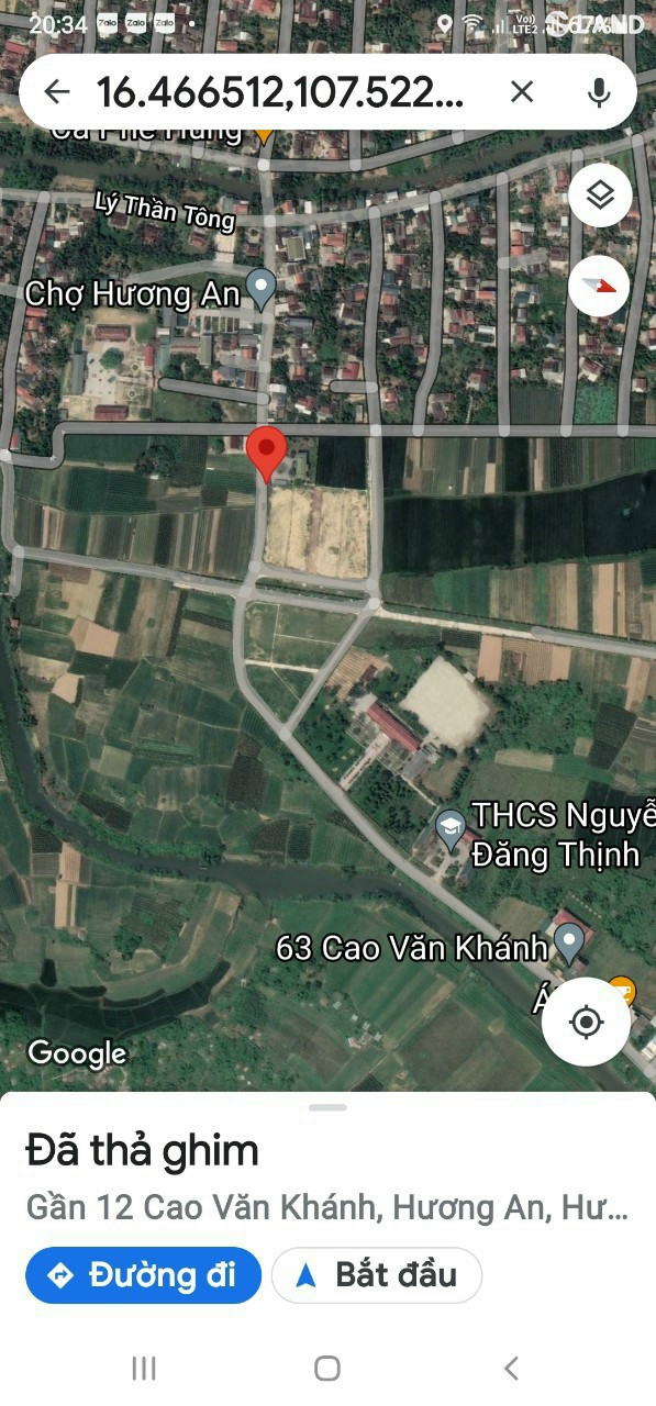 Bán đất mặt tiền Cao Vân Khánh, Hương An, Tp Huế