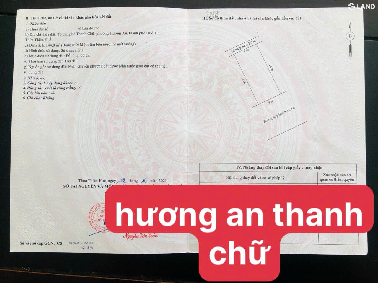 🌟 SIÊU HOT – LÔ ĐẤT ĐẸP GIÁ TỐT TẠI HƯƠNG AN – TP. HUẾ 🌟