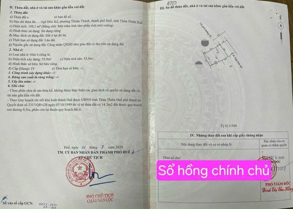 ĐẤT MẶT TIỀN NGÔ ĐỨC KẾ GẦN ÔNG ÍCH KHIÊM, TP HUẾ