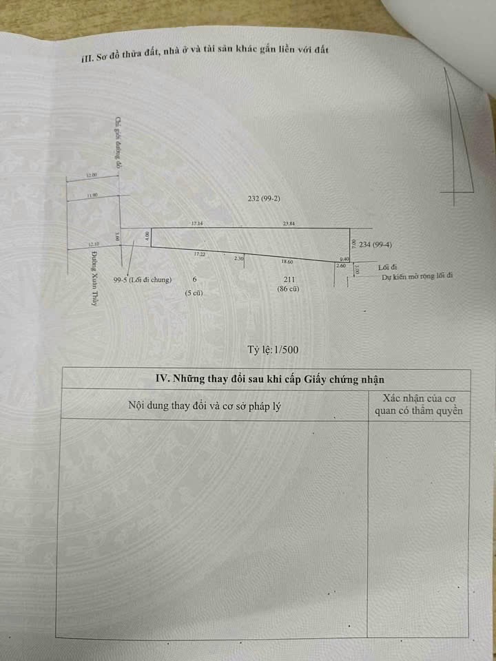 Đất mặt tiền 226m2 mặt tiền Xuân Thuỷ, Vỹ Dạ, Huế