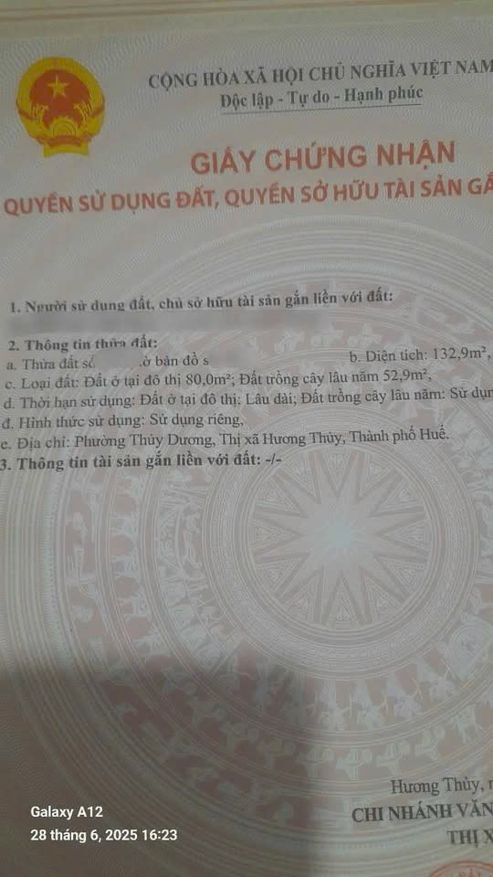 Bán Đất măt tiền Võ Duy Ninh, Thuỷ Dương, Huế✅